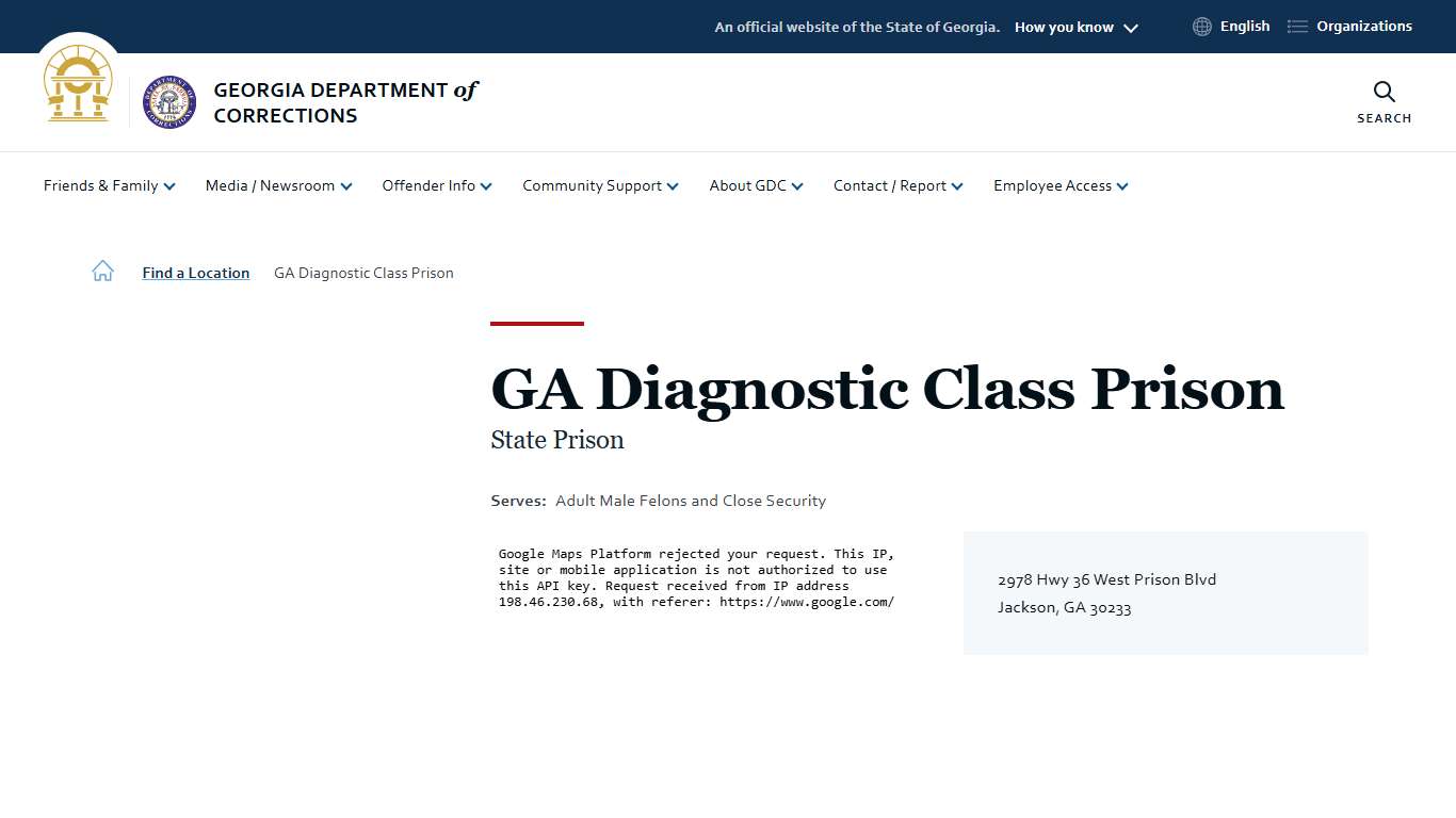 GA Diagnostic Class Prison | Georgia Department of Corrections