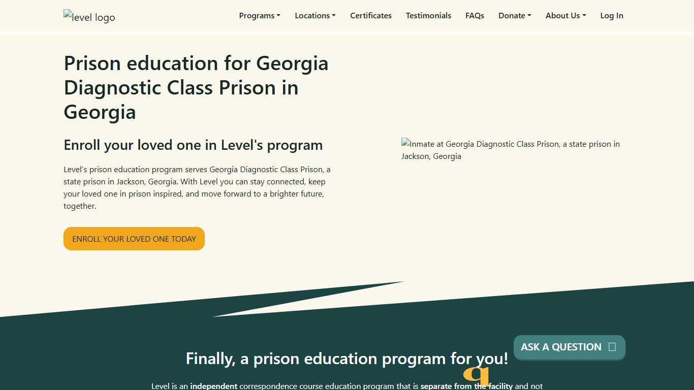 Prison Education For Georgia Diagnostic Class Prison - Level