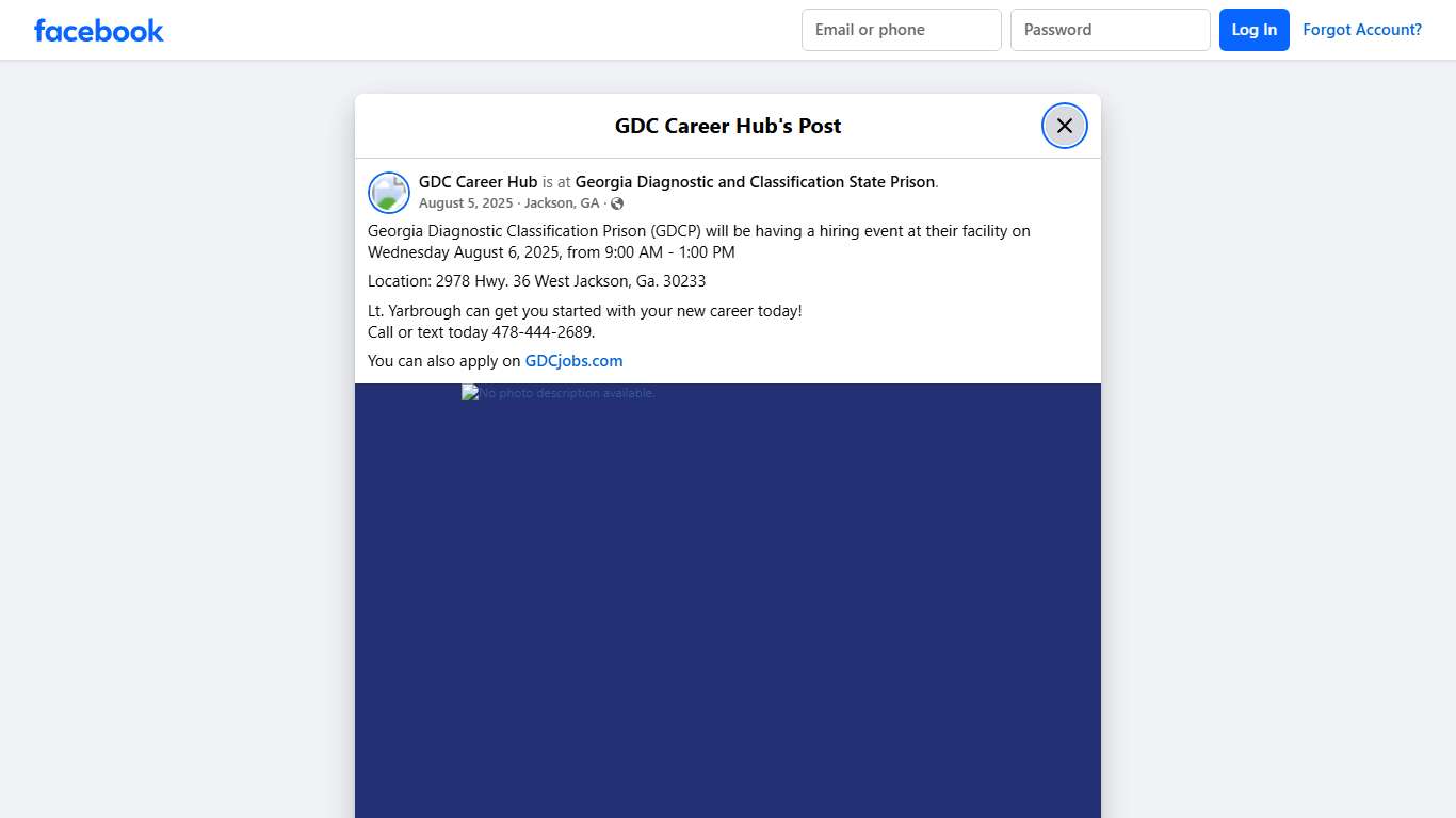 GDC Career Hub - Georgia Diagnostic Classification Prison... | Facebook